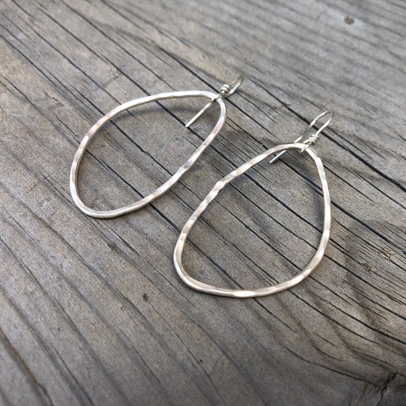 Forged Silver Water Drop Earrings