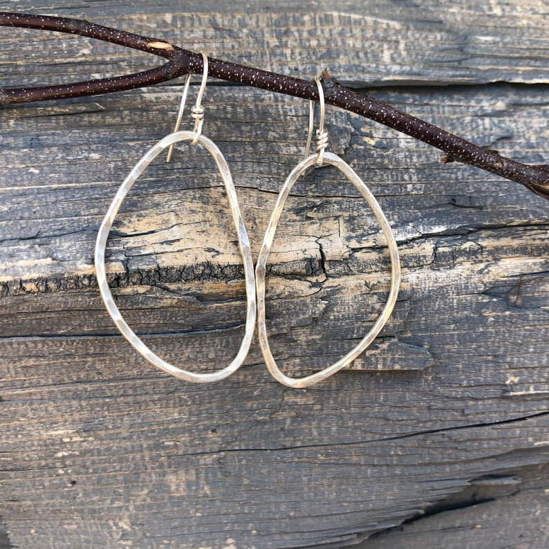 Forged Silver Water Drop Earrings
