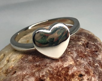 Heart Ring Silver or Gold Tone Bronze