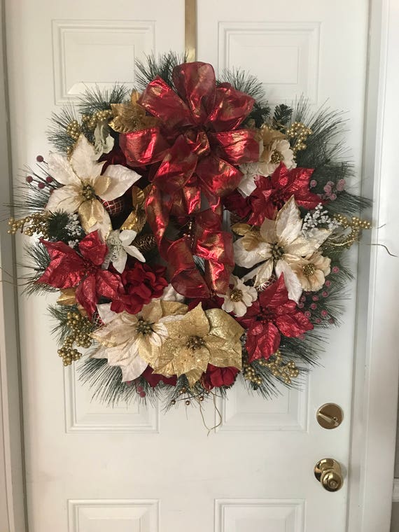 christmas wreath front door elegant christmas wreaths etsy