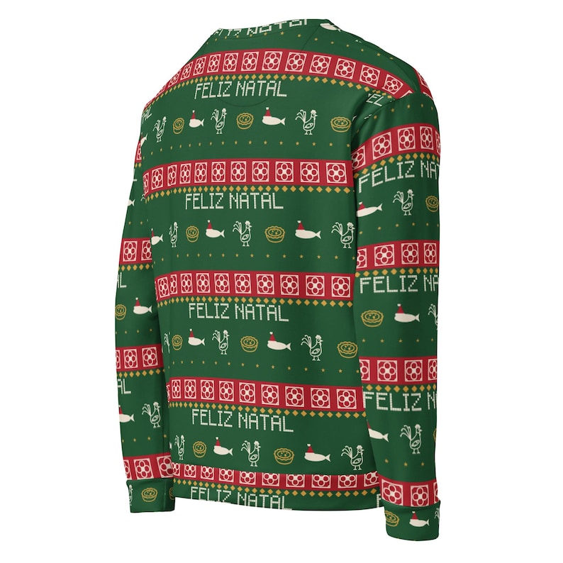 Portuguese Ugly Christmas Sweater, Azulejo Tile Pattern Sweatshirt, Feliz Natal Rooster & Sardine Holiday Jumper, Portugal Gift