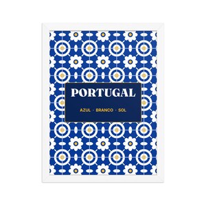 Portugal Azulejo Blue Framed Print 30x40 cm, Portugal Wall Art, Portuguese Gift for Christmas, Emigrant Home Decor, Blue White Art