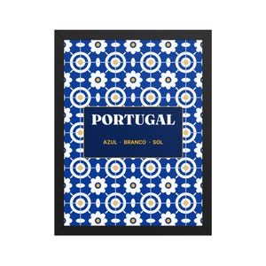 Portugal Azulejo Blue Framed Print 30x40 cm, Portugal Wall Art, Portuguese Gift for Christmas, Emigrant Home Decor, Blue White Art