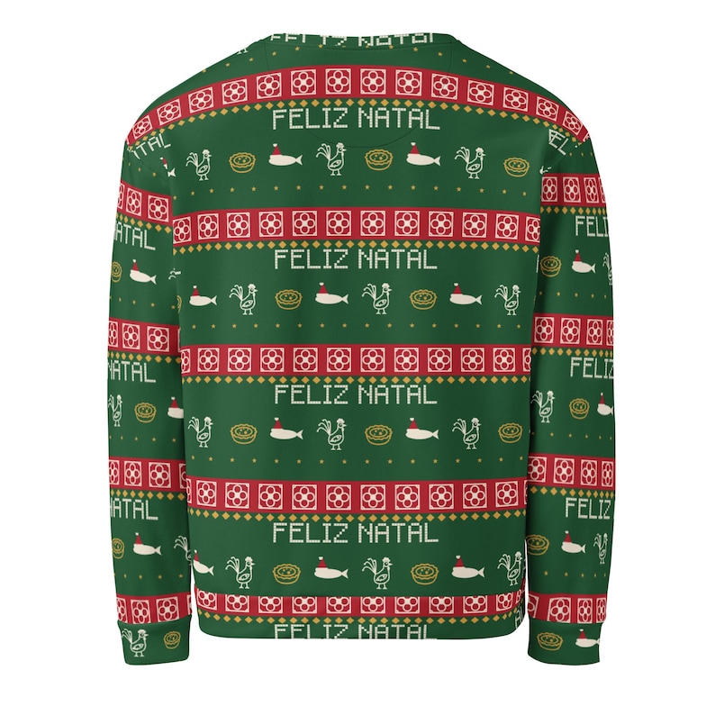 Portuguese Ugly Christmas Sweater, Azulejo Tile Pattern Sweatshirt, Feliz Natal Rooster & Sardine Holiday Jumper, Portugal Gift