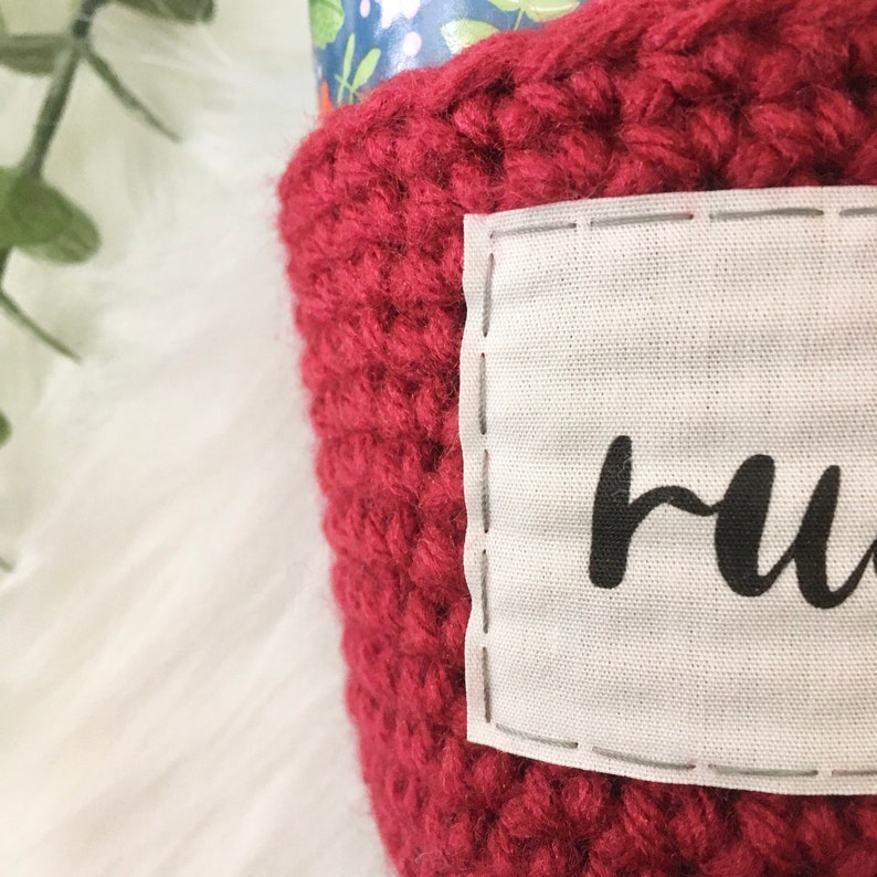 Red coffee sleeve Coffee cozy Holy Spirit cozy Confirmation gift. Ruah breath of God Catholic gifts