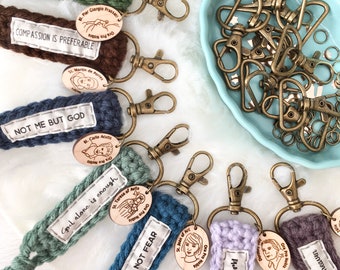 Keychain. Catholic Saints Collection 2. Catholic gifts for women. Boho tassel keychain. Catholic keychain. Catholic saint bag charm.