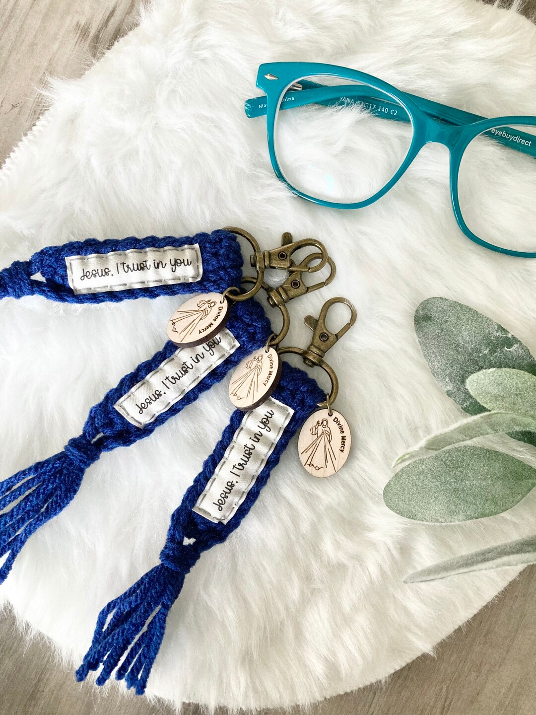 Keychain. Catholic Keychain With Charm. Divine Mercy Keychain. Jesus I ...