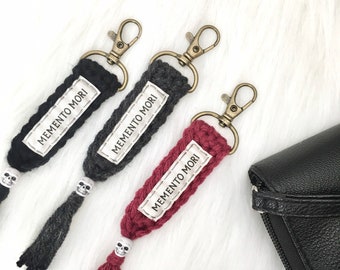 Keychain. Tassel keychain. Catholic gifts for women. Memento mori. Skull keychain. Catholic keychain. Memento mori skull bag charm.