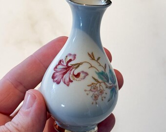 Vintage Miniaturvase Alka Bavaria Anna | Blumenmotiv Goldrand | Kleines Porzellan Sammlerstück