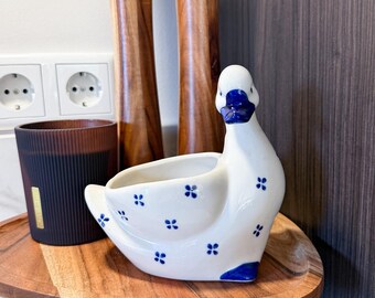 Vintage Keramikgans Landhausstil | Nostalgische Gans Deko | Cottagecore Country Decor