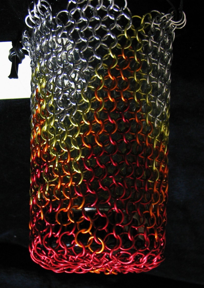 Custom Chainmail Dice Bag W/flame Pattern OOAK Etsy