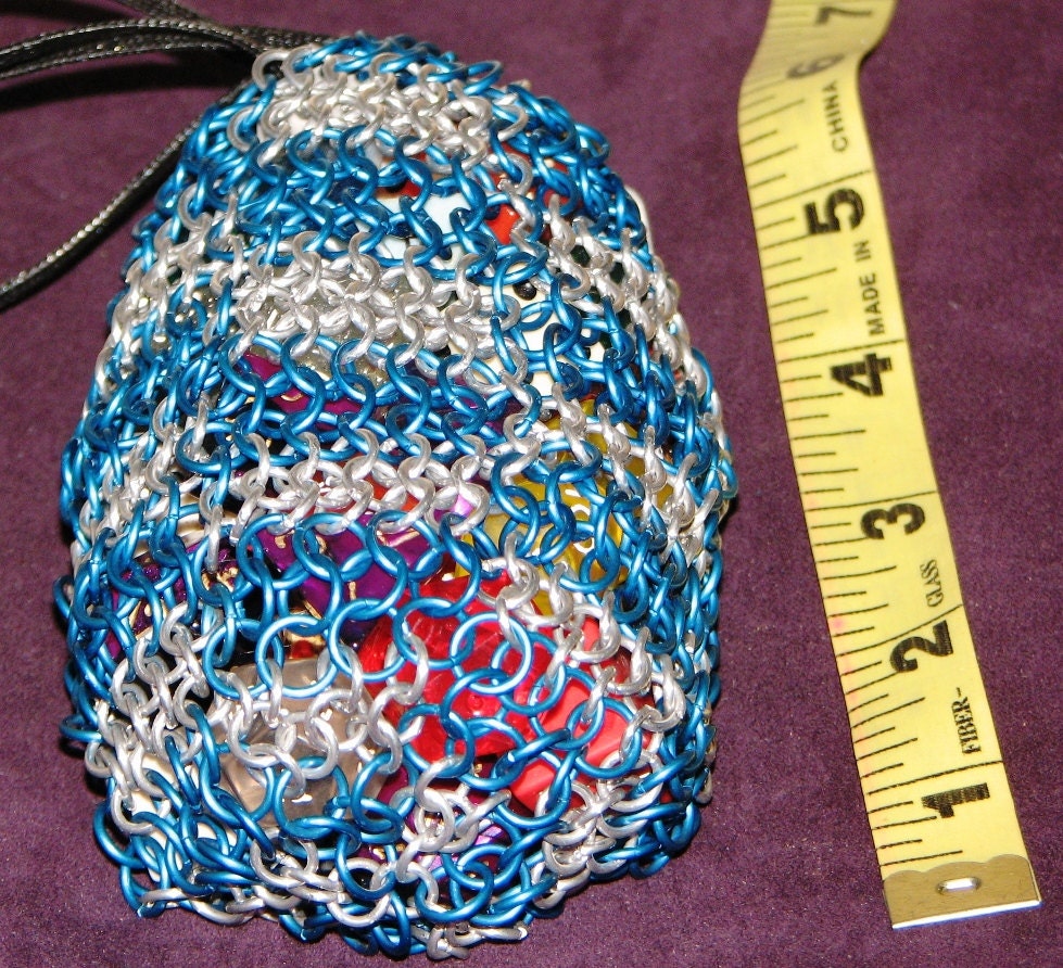 Chainmail Dice Bag W/color Square Pattern Etsy India