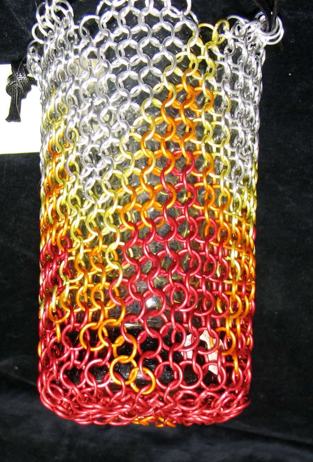 Custom Chainmail Dice Bag W/flame Pattern OOAK Etsy