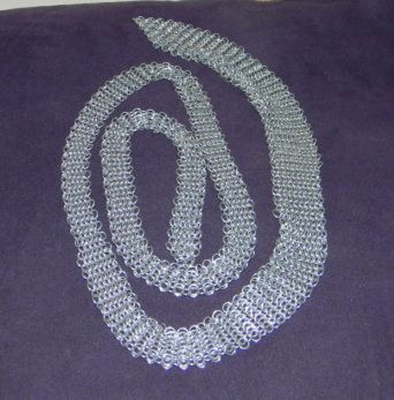Bright Aluminum Chainmail Neck Tie
