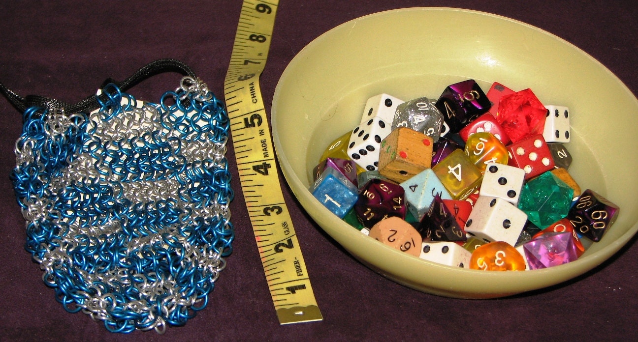 Chainmail Dice Bag W/color Square Pattern Etsy India
