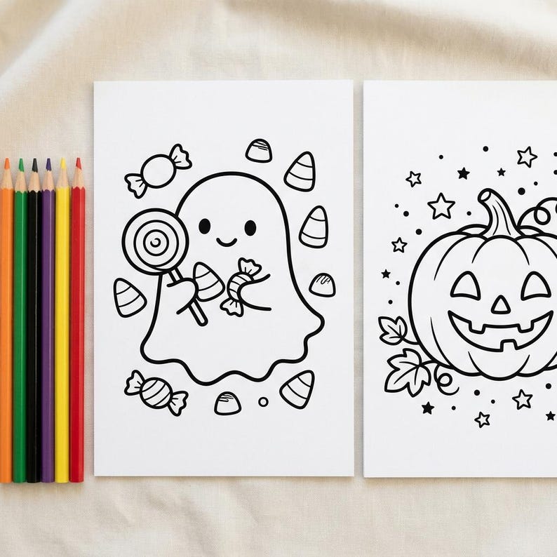 Halloween Coloring Pages, Coloring 70+ PDF Sheets for Kids - Etsy