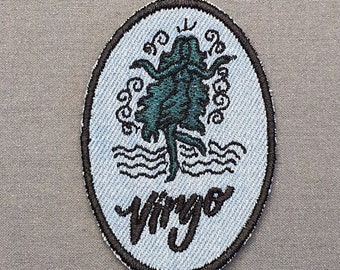 Patch badge embroidered border printed morale iron on zodiac applique pisces