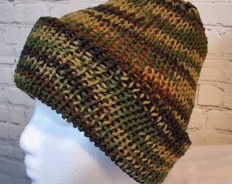 Hunter's Special Reversible Slouchie Beanie Hat, Camo and Orange Tuque