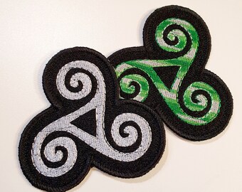 Triskele, Triskelion, Tripple Spiral Iron-On Patch, Embroidered, Earth, Harmony, Things of Three