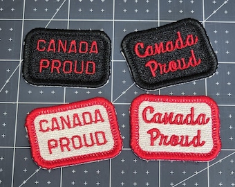 Canada Proud Mini Iron-On Patch, Canadian Embroidered Patch