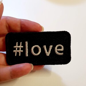Hashtag love Embroidered Iron-On Patch