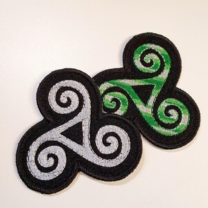 Triskele, Triskelion, Tripple Spiral Iron-On Patch, Embroidered, Earth, Harmony, Things of Three