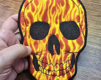 Skull Coaster, Mug Rug, Embroidered on Cotton