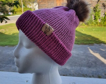 Slouchie Beanie Hat, Shades of Pink Tuque