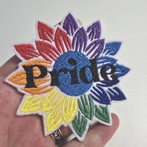 Rainbow Sunflower "Pride" Embroidered Patch - Sew On or Iron on