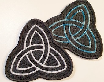 Triquetra, Trinity Knot Iron-On Patch, Embroidered, Goddess, Forces of Nature, Longevity