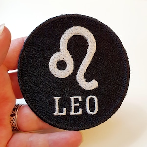 Leo Symbol Iron-On Patch, Zodiac Sign, Embroidered Patch
