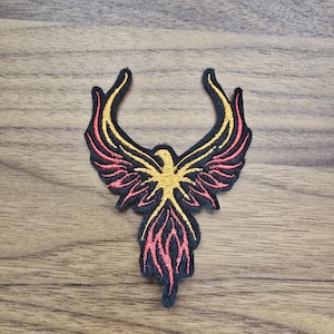 Phoenix Rising Embroidered Patch – Reborn from the Ashes - Iron-On or Sew-On