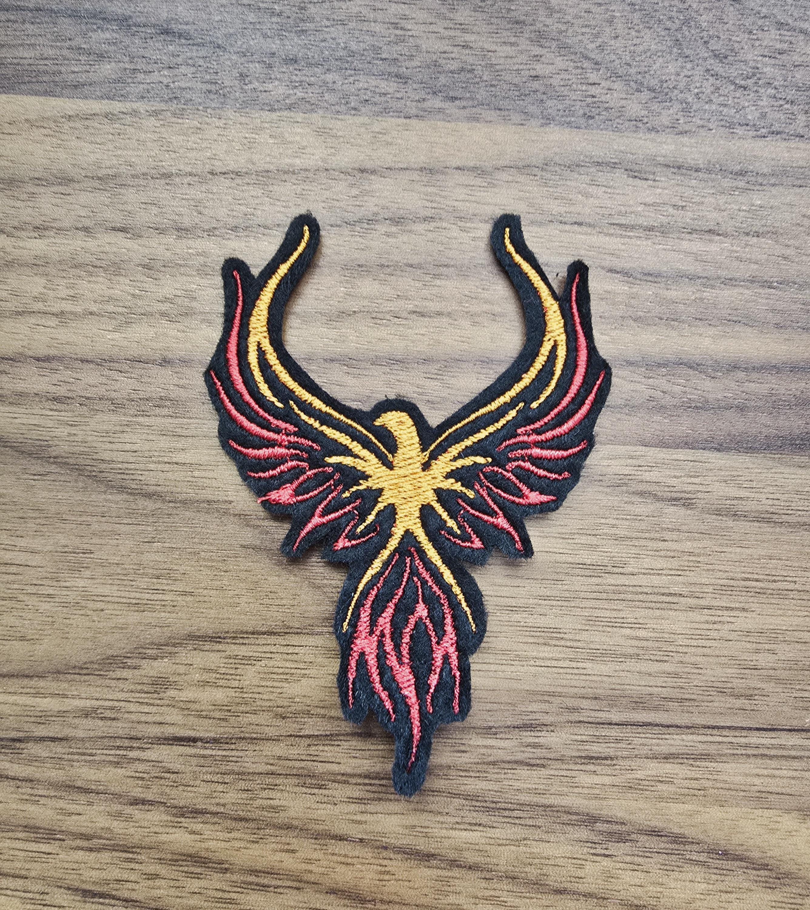 Phoenix Rising Embroidered Patch - Reborn from the Ashes - Iron-On or Sew-On