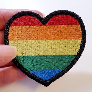 Choose Love Iron-On Patch, Rainbow Heart, Embroidered Patch