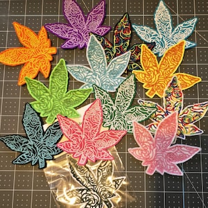 Cannabis Leaf Mandala, Sew-On or Iron-On Patch, Botanical, Embroidered Patch