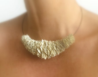 Handmade Paper Necklace: Unique Recycled Art Jewelry