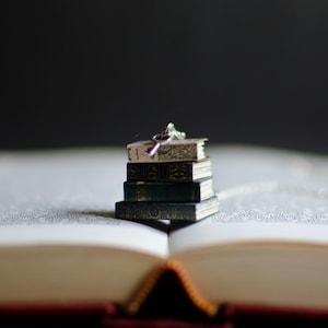 Stack of Miniature Books Necklace - Books Pendant