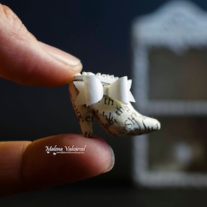Elegant Miniature Paper Shoes - A Pair of Tiny Paper Boots with Stockings - Handmade Shoes - Paper Crafting Creations - Eco-friendly