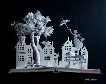 Mary Poppins - Book Sculpture - Book Art - Altered Book