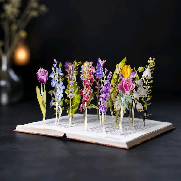 Secret Garden Altered Book Sculpture, Floral Literary Art, Handmade Book Nook, Mixed Media Diorama