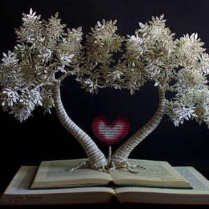 The Tree of Love Book Art Book Sculpture Altered Book Handmade Art Paper Art Paper Tree image 7