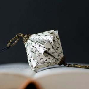 Book Paper Necklace Paper Jewelry Paper Art Origami miniature sculpture image 4