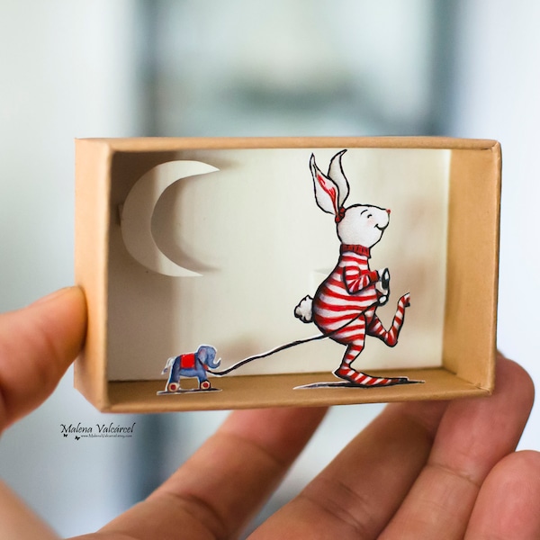 Follow Your Dreams - Matchbox Diorama - Paper Art