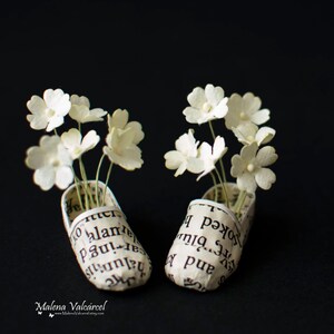 Flowers in my Shoes Miniature Paper Art Chic Miniatures Miniature Style Sustainable Paper Gift First Anniversary image 4