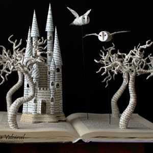 Harry Potter Book Sculpture Book Art Altered Book Decorative Art Sustainable Eco-friendly Recycled Art Harry Potter Art image 3