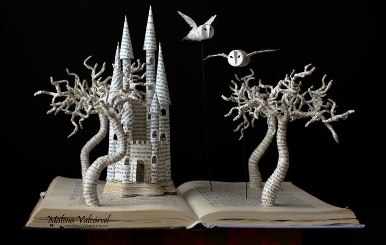 Harry Potter Book Sculpture Book Art Altered Book Decorative Art Sustainable Eco-friendly Recycled Art Harry Potter Art image 3