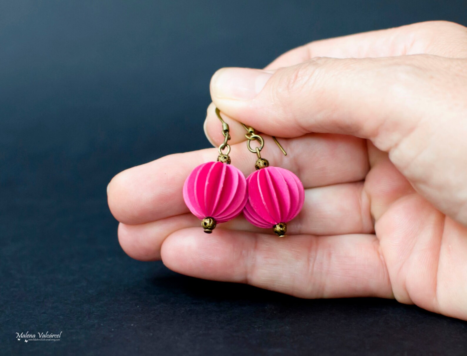 Spherical Paper Earrings Upcycled Earrings Cardstock Etsy