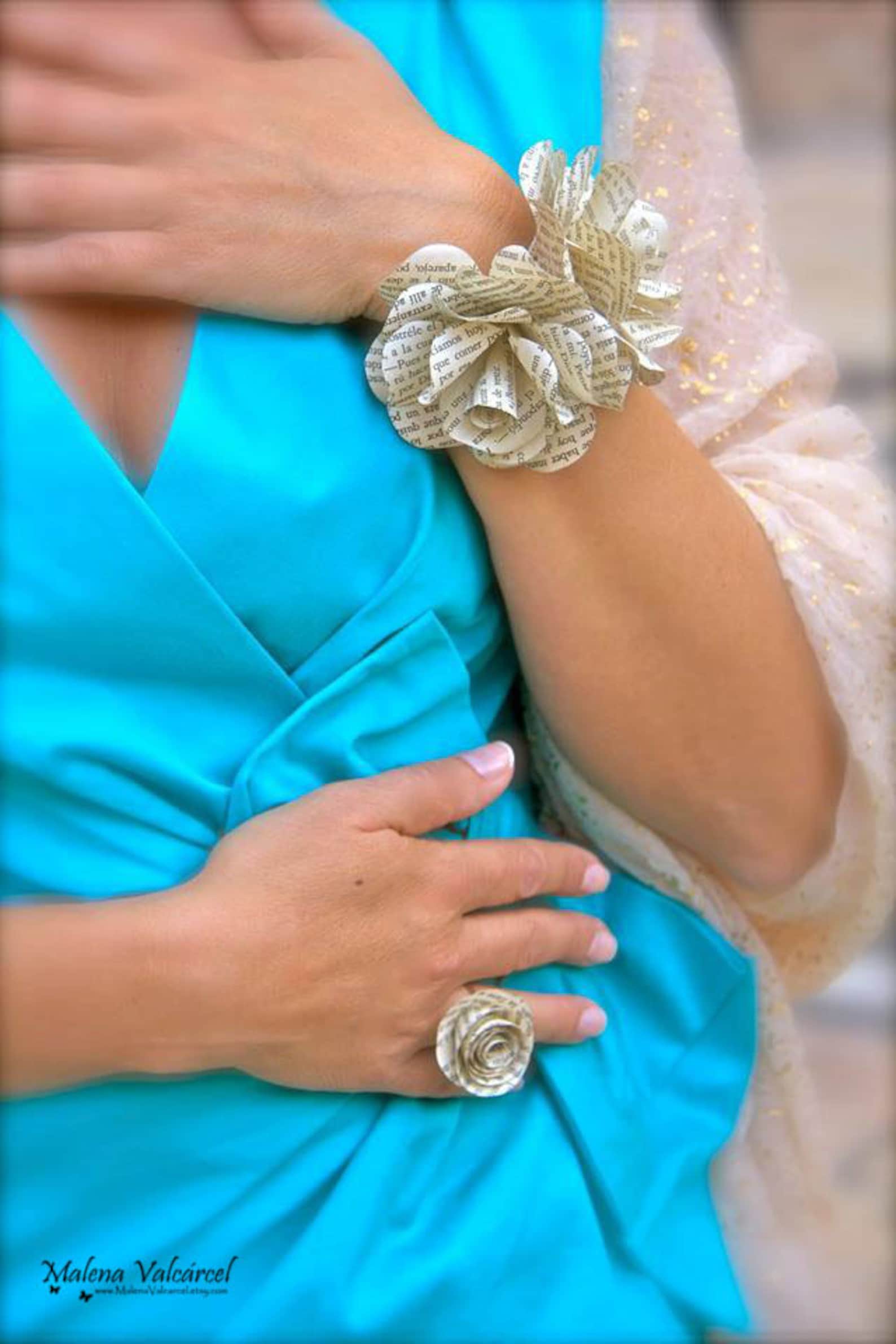 Paper Flower Ring Adjustable Ring Recycled Paper Etsy