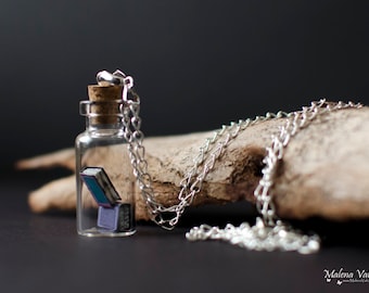 Tiny Books in a bottle necklace - Vial Pendant