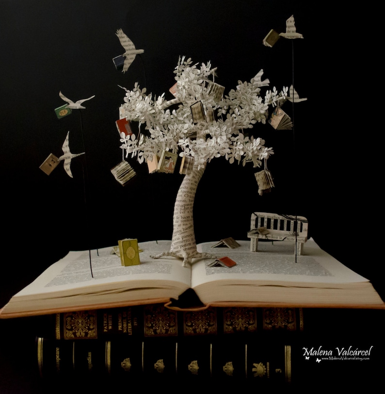 The Tree of Knowledge Book Sculpture Book Art Altered - Etsy